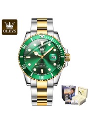 OLEVS Stainless Steel Strap Submarine Full Automatic Men's Watch Waterproof Business Automatic Mechanical Men's Wristwatch