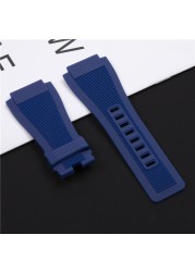 Top Quality 33mm*24mm Silicone Rubber Watchband for Bell & Ross Watch Strap for BR01 BR03 Series Bracelet Strap Pin Buckle Logo