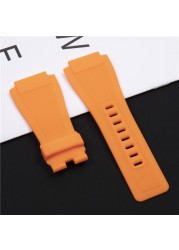 Top Quality 33mm*24mm Silicone Rubber Watchband for Bell & Ross Watch Strap for BR01 BR03 Series Bracelet Strap Pin Buckle Logo