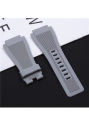 Top Quality 33mm*24mm Silicone Rubber Watchband for Bell & Ross Watch Strap for BR01 BR03 Series Bracelet Strap Pin Buckle Logo