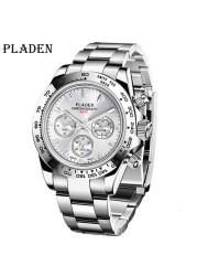 Bladen Watch New Fashion Men Business Chronograph Stainless Steel Quartz Watches Male Sport Luminous Diving Montre Homme 2022