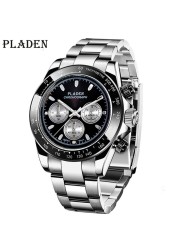 Bladen Watch New Fashion Men Business Chronograph Stainless Steel Quartz Watches Male Sport Luminous Diving Montre Homme 2022