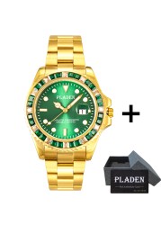 Luxury Bladen Men's Watches Fashion Green Diamond Bezel Sapphire Glass Wristwatch Automatic Date Diving AAA Watches Dropshipping