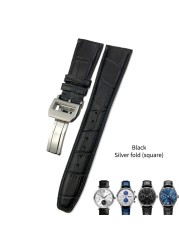 Cowhide watch strap 20mm 21mm 22mm,replacement for Portuguese IWC,Porotfino,Family piloto,folding buckle