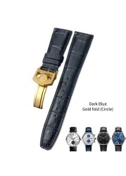 Cowhide watch strap 20mm 21mm 22mm,replacement for Portuguese IWC,Porotfino,Family piloto,folding buckle