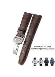 Cowhide watch strap 20mm 21mm 22mm,replacement for Portuguese IWC,Porotfino,Family piloto,folding buckle