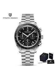 PAGANI تصميم Speedmaster Seiko VK63 الرجال كوارتز ساعة اليد الفاخرة 100 متر مقاوم للماء ساعات الفولاذ الياقوت كرونوغراف