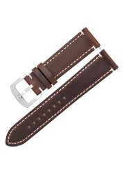 Oil Wax Leather Watch Band Bracelet 20mm 22mm For Samsung Galaxy Watch 42 46mm High-end Cowhide Watch Straps For Huawei GT2