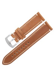 Oil Wax Leather Watch Band Bracelet 20mm 22mm For Samsung Galaxy Watch 42 46mm High-end Cowhide Watch Straps For Huawei GT2