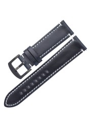 Oil Wax Leather Watch Band Bracelet 20mm 22mm For Samsung Galaxy Watch 42 46mm High-end Cowhide Watch Straps For Huawei GT2