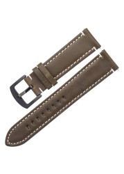 Oil Wax Leather Watch Band Bracelet 20mm 22mm For Samsung Galaxy Watch 42 46mm High-end Cowhide Watch Straps For Huawei GT2