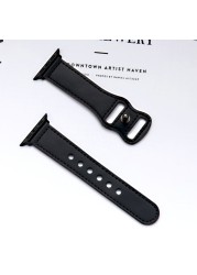 Genuine Leather Korea Strap for Apple Watch Band 45/41mm 44 40 42 38 Pulseira Apple Watch 7 6 5 4 3 2 1 SE Bracelet for iWatch