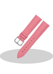 PEIYI Genuine Leather Watchband 16 18 20 22mm Purple Red Bracelet for Women Fashion Cowhide Watch Chain Quick Release