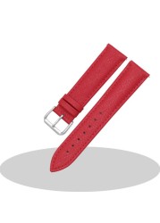 PEIYI Genuine Leather Watchband 16 18 20 22mm Purple Red Bracelet for Women Fashion Cowhide Watch Chain Quick Release