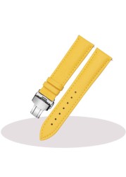 PEIYI Genuine Leather Watchband 16 18 20 22mm Purple Red Bracelet for Women Fashion Cowhide Watch Chain Quick Release