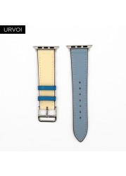 URVOI Leather Band for Apple Watch Series 7 6 SE 5 4 3 2 1 Round One for iwatch Straps Wrist Band Classic Design 41 45mm