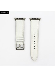 URVOI Leather Band for Apple Watch Series 7 6 SE 5 4 3 2 1 Round One for iwatch Straps Wrist Band Classic Design 41 45mm