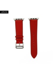 URVOI Leather Band for Apple Watch Series 7 6 SE 5 4 3 2 1 Round One for iwatch Straps Wrist Band Classic Design 41 45mm