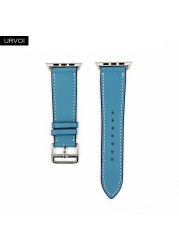 URVOI Leather Band for Apple Watch Series 7 6 SE 5 4 3 2 1 Round One for iwatch Straps Wrist Band Classic Design 41 45mm