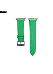 URVOI Leather Band for Apple Watch Series 7 6 SE 5 4 3 2 1 Round One for iwatch Straps Wrist Band Classic Design 41 45mm