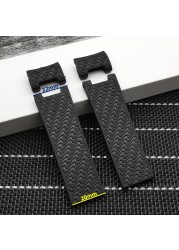 Top Quality 22x20mm Diver & Marine Waterproof Silicone Rubber Watchband Wrist Watch Band Belt for Ulysse Nardin Belt Tools