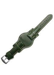 Genuine Leather Bracelet 18mm 20mm 21mm 22mm Watch Strap Man Watchband With Mat Wrist Band Handmade Leather Bracelet