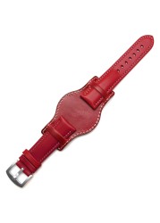 Genuine Leather Bracelet 18mm 20mm 21mm 22mm Watch Strap Man Watchband With Mat Wrist Band Handmade Leather Bracelet