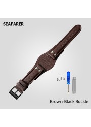 Genuine leather watch strap for Fossil CH2564 CH2565 CH2891CH3051 wristband 22mm black brown tray watchband with rivet pattern