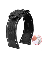 Nylon fiber waterproof watch with white male 20 21 22 23 24mm handmade canvas watchband army sport watch nylon watchband strap