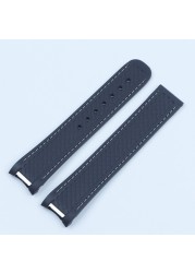 20mm Silicone Watch Rubber Band for Omega Watchband Seamaster 300 AT150 Aqua Terra Ultra Light 8900 Steel Buckle Watchband Bracelets