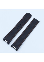 20mm Silicone Watch Rubber Band for Omega Watchband Seamaster 300 AT150 Aqua Terra Ultra Light 8900 Steel Buckle Watchband Bracelets