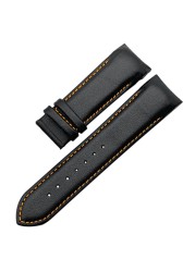 Handmade Genuine Leather Curved End Watchband for Tissot T035 Watch Band Strap Steel Buckle Wristband 22mm 23mm 24mm