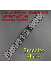 4th Gen GA2100 MOD Metal Case For GA2110 Watch Band Bezel Rubber Strap Stainless Steel Bezel Watch Band + Case With Tools