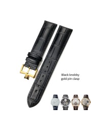 19mm 20mm 21mm 22mm Genuine Leather Watch Band Replacement For Vacheron Constantin Heritage VC Black Blue Brown Cow Leather Strap