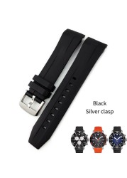 Water Resistant Silicone Watch Strap, Rubber, 21mm, 22mm, Black, Orange, Buckle, Fits Tissot Series T120, T055