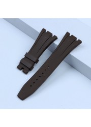 26mm soft black white green yellow orange gray blue red silicone rubber watch strap bracelet for AP royal oak watchband