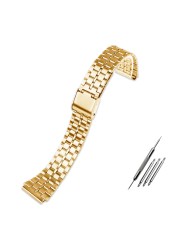 Luxury Steel Watch Band For Casio A158 / A159 / A168 /A169/B650 /AQ230/ 700 Classic Die Small Square Silver 18mm