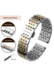 Guzzle Stainless Steel Metal Watchband Bracelet 12mm 14mm 16mm 18mm 20mm 22mm Watch Band Wrist Strap Black Silver Rose Gold