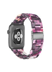 resin watches for apple watch 7 6 5 band 44mm iwatch 42mm series 4 3 2 wrist strap accessories loop 40mm replacement bracelet