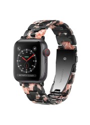 resin watches for apple watch 7 6 5 band 44mm iwatch 42mm series 4 3 2 wrist strap accessories loop 40mm replacement bracelet