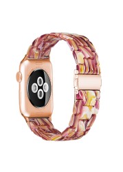 resin watches for apple watch 7 6 5 band 44mm iwatch 42mm series 4 3 2 wrist strap accessories loop 40mm replacement bracelet