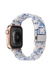 resin watches for apple watch 7 6 5 band 44mm iwatch 42mm series 4 3 2 wrist strap accessories loop 40mm replacement bracelet