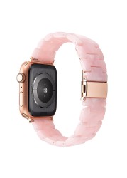 resin watches for apple watch 7 6 5 band 44mm iwatch 42mm series 4 3 2 wrist strap accessories loop 40mm replacement bracelet