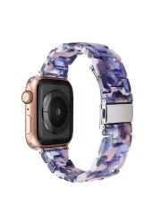 resin watches for apple watch 7 6 5 band 44mm iwatch 42mm series 4 3 2 wrist strap accessories loop 40mm replacement bracelet