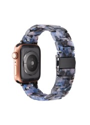 resin watches for apple watch 7 6 5 band 44mm iwatch 42mm series 4 3 2 wrist strap accessories loop 40mm replacement bracelet