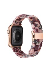 resin watches for apple watch 7 6 5 band 44mm iwatch 42mm series 4 3 2 wrist strap accessories loop 40mm replacement bracelet