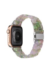 resin watches for apple watch 7 6 5 band 44mm iwatch 42mm series 4 3 2 wrist strap accessories loop 40mm replacement bracelet