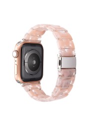 resin watches for apple watch 7 6 5 band 44mm iwatch 42mm series 4 3 2 wrist strap accessories loop 40mm replacement bracelet