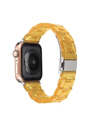 resin watches for apple watch 7 6 5 band 44mm iwatch 42mm series 4 3 2 wrist strap accessories loop 40mm replacement bracelet