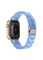 resin watches for apple watch 7 6 5 band 44mm iwatch 42mm series 4 3 2 wrist strap accessories loop 40mm replacement bracelet